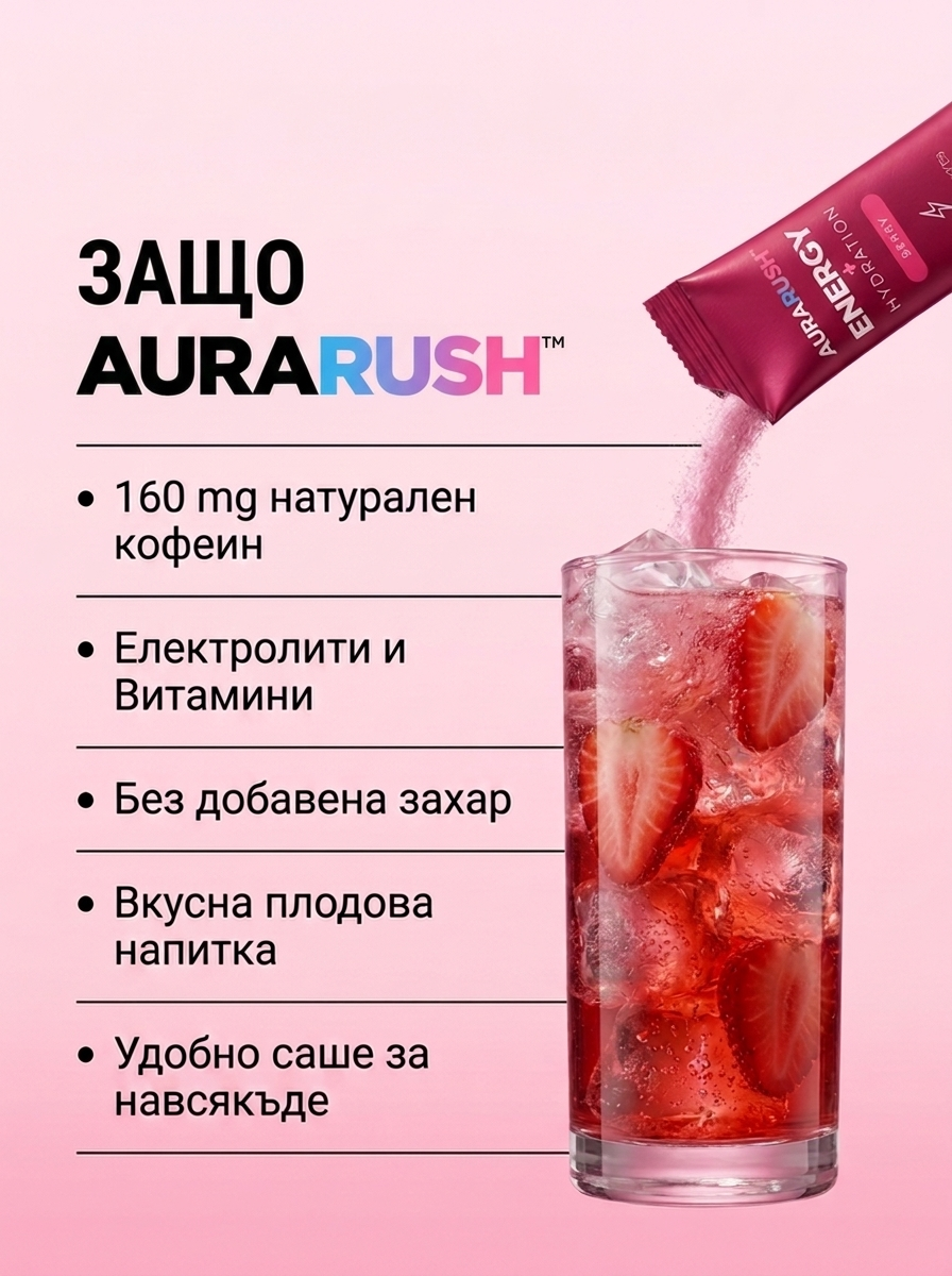 AuraRush™ Energy + Hydration – Енергия и хидратация в едно